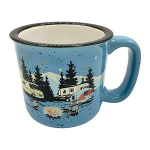 Camp Casual Blue Starry Night Mug Ceramic 15 oz Camper RV Coffee Mug